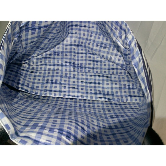 Hippie & Hobo Studios Handmade Nautical Sailboat Map Tote Bag Blue Gingham Lined - Picture 3 of 5